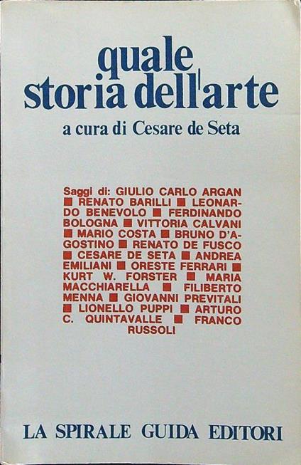Quale storia dell'arte - Cesare De Seta - copertina