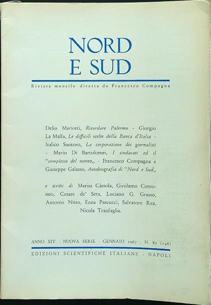 Nord e sud 149 gennaio 1967 - copertina