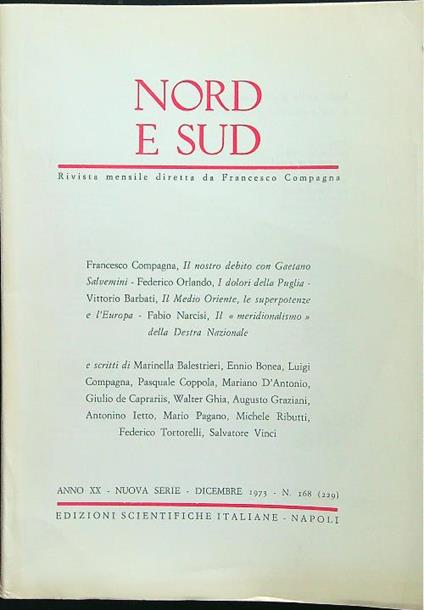 Nord e sud 229 dicembre 1973 - copertina