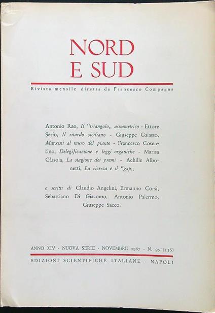 Nord e sud 156 novembre 1967 - copertina