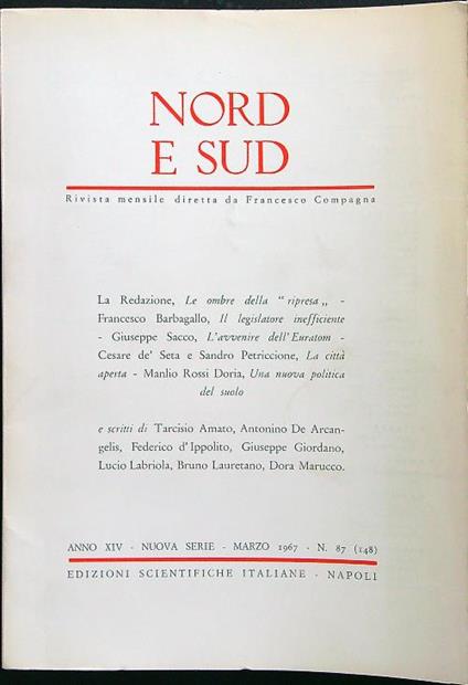 Nord e sud 148 marzo 1967 - copertina