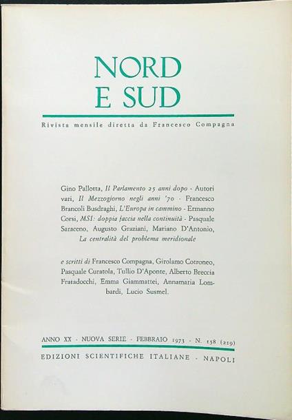 Nord e sud 219 febbraio 1973 - copertina