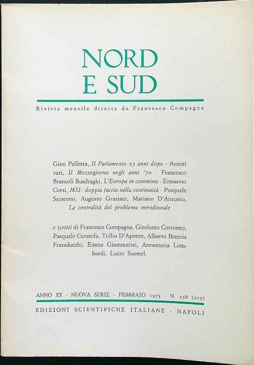 Nord e sud 219 febbraio 1973 - copertina