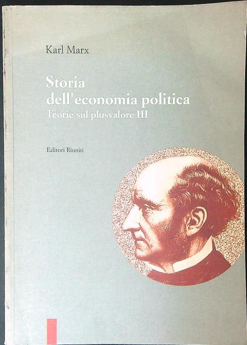 Storia dell'economia politica Teorie sul plusvalore III - Karl Marx - copertina
