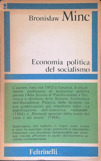 Economia politica e socialismo - Bronislaw Minc - copertina