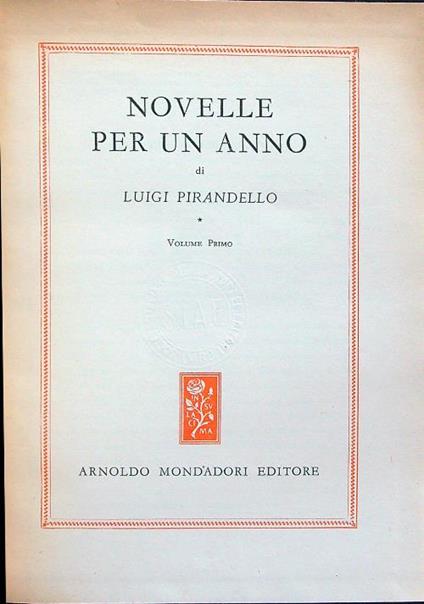 Novelle per un anno Vol 1 - Luigi Pirandello - copertina