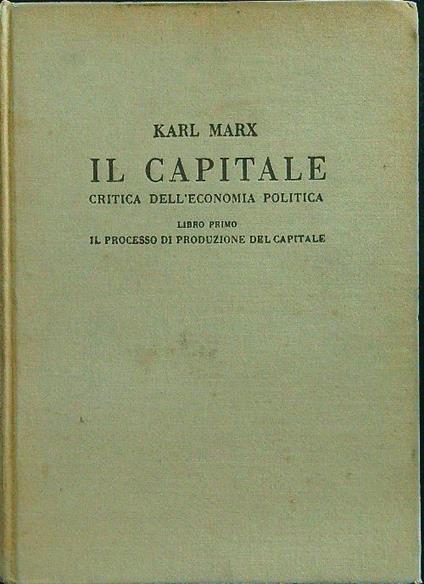 Il capitale libro primo - Karl Marx - copertina
