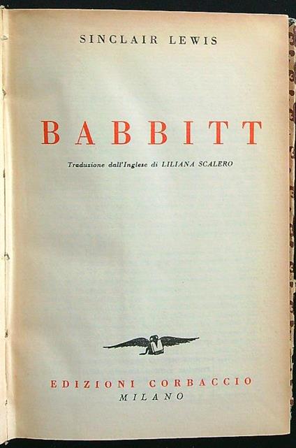 Babbitt - Sinclair Lewis - copertina