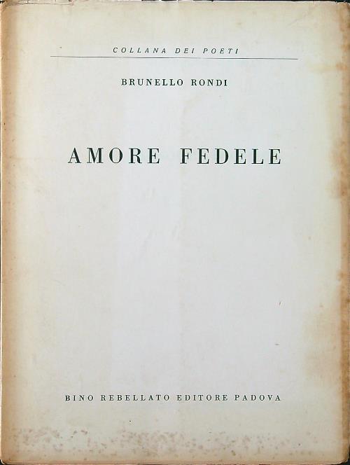 Amore fedele - Brunello Rondi - copertina