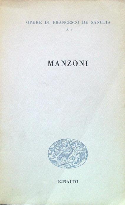 Manzoni - Francesco De Sanctis - copertina