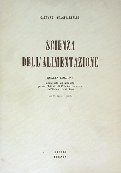 Scienza dell'alimentazione - Gaetano Quagliariello - copertina