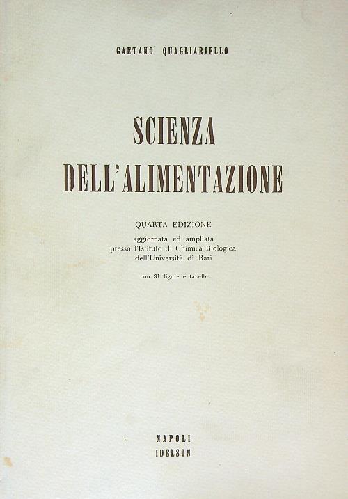 Scienza dell'alimentazione - Gaetano Quagliariello - copertina