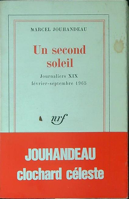 Un  second soleil - Marcel Jouhandeau - copertina