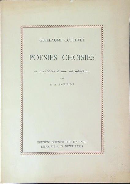 Poesies choisies - Guillaude Colletet - copertina