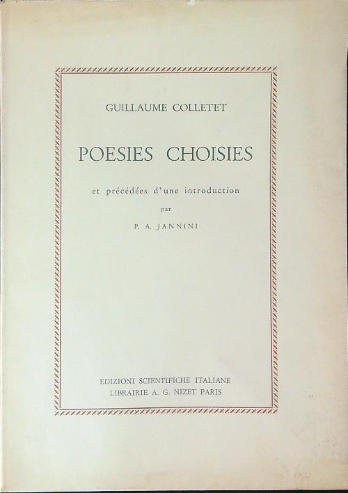 Poesies choisies - Guillaude Colletet - copertina