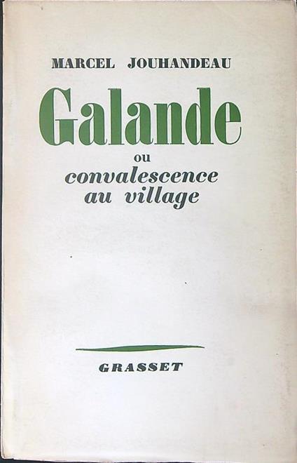 Galande - Marcel Jouhandeau - copertina