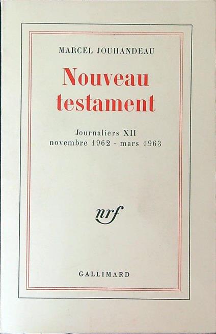 Nouveau Testament - Marcel Jouhandeau - copertina
