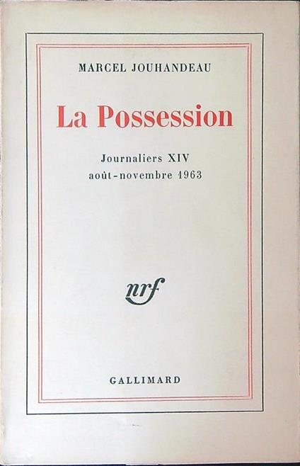 La  Possession - Marcel Jouhandeau - copertina