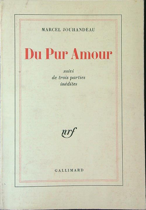 Du Pur Amour - Marcel Jouhandeau - copertina