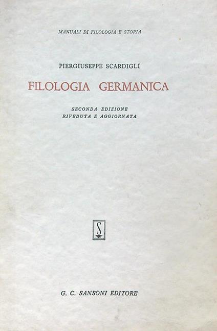 Filologia germanica - PierGiuseppe Scardigli - copertina