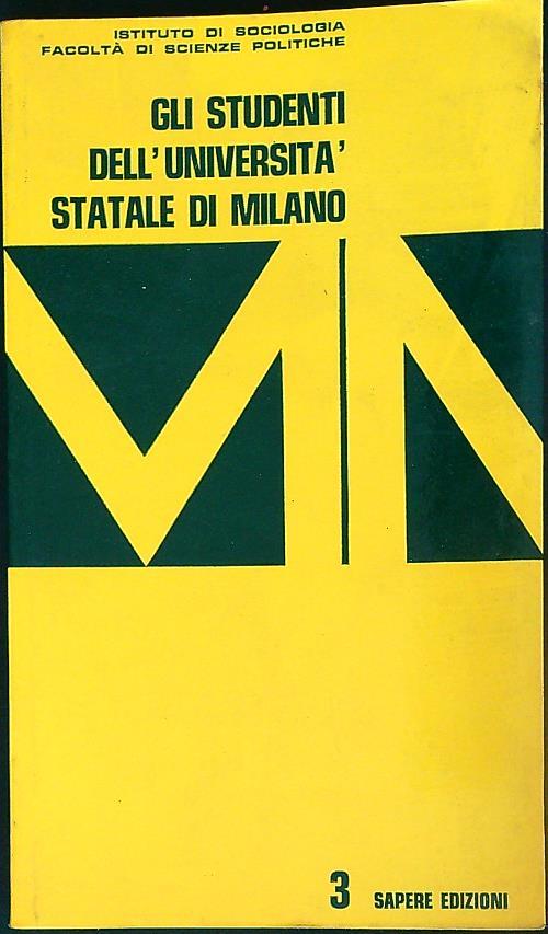 Gli studenti dell'universita' statale di Milano - copertina