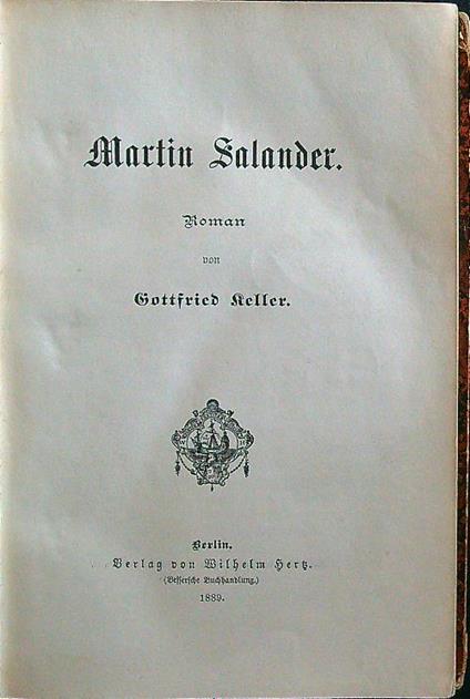 Martin Salander - Gottfried Keller - copertina