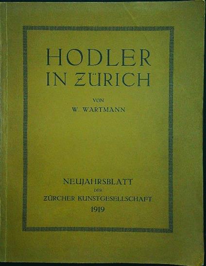 Hodler in Zurich - W. Wartmann - copertina