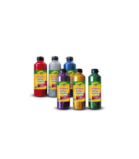 Crayola - Tempere Glitter Lavabili Assortite 3 X 250 Ml