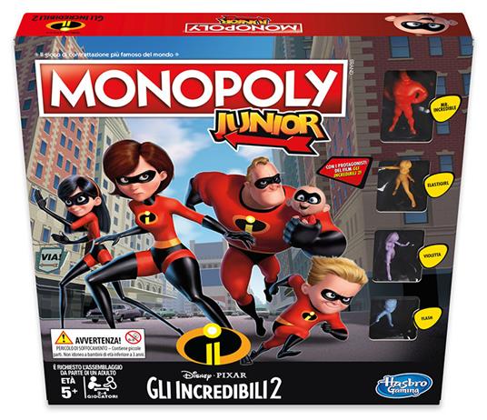 Hasbro Monopoly - Junior Gli Incredibili 2 (Disney Pixar), E1781103 -  Hasbro - Giochi di ruolo e strategia - Giocattoli | IBS