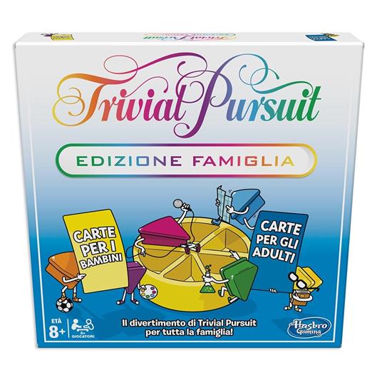 Trivial Pursuit Edizione Famiglia, gioco da tavolo per serate in famiglia,  serate quiz, dagli 8 anni in su