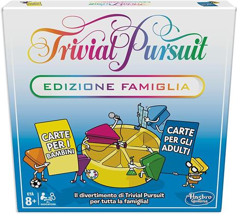 Trivial Pursuit Edizione Famiglia, gioco da tavolo per serate in famiglia,  serate quiz, dagli 8 anni in su