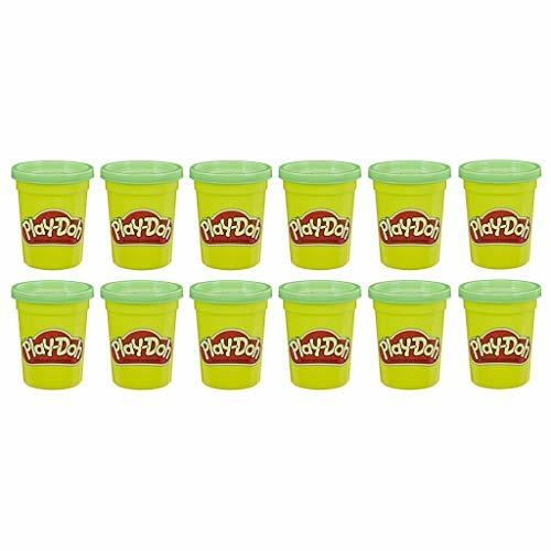 Play-Doh Play-Doh-E4828F02 Set da 12 Vasetti, Colore Verdi, E4828F02