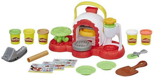 Play-Doh Kitchen Creations - La Pizzeria, playset con 5 vasetti di pasta da  modellare