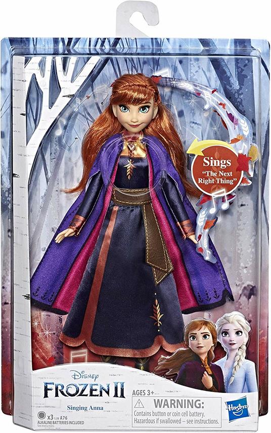 Frozen 2. Anna cantante (bambola elettronica con abito viola, ispirato al  film Disney Frozen 2) - Hasbro - Bambole Fashion - Giocattoli | IBS