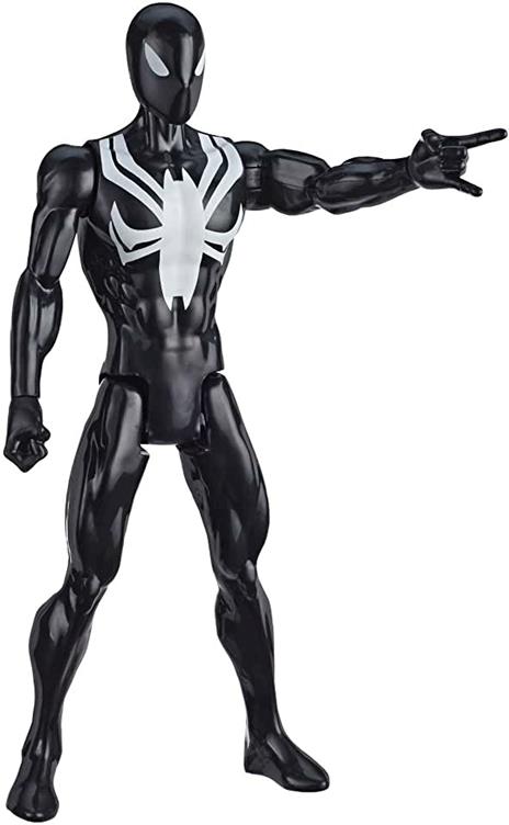 Spider-Man Personaggio Titan Hero 30 Cm Web Warriors Black Suit Spider Man