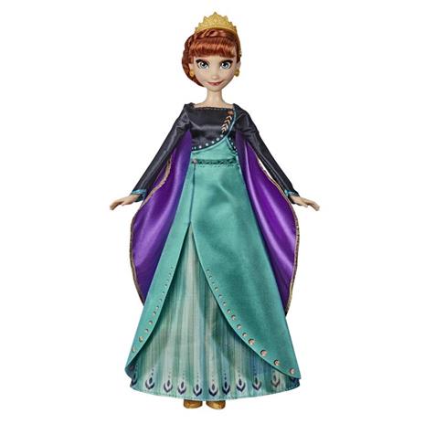 Hasbro Disney Frozen 2  Bambola Principessa Disney Anna cantante (francese) in vestito di regina  27 cm - 2