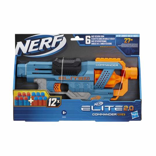 Nerf Elite 2.0 - Commander RD-6 (blaster con tamburo rotante e 12 dardi inclusi).