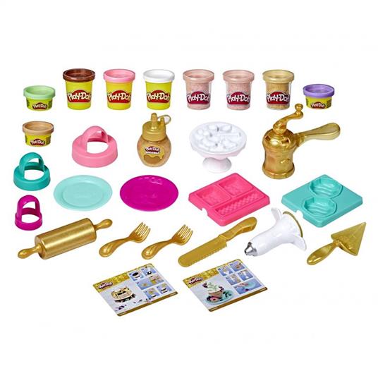 Play-Doh - Pasticcini Dorati, playset con 9 vasetti di pasta da modellare incluso il color oro - 2