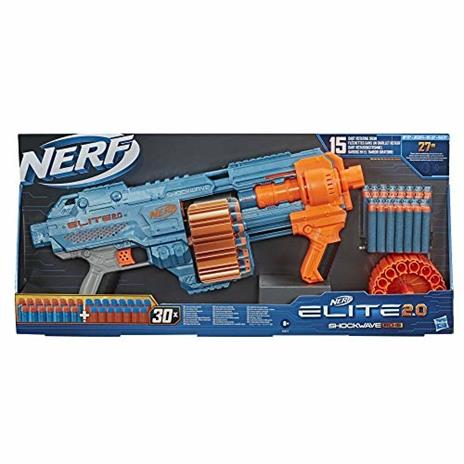 Nerf Elite 2.0 - Shockwave RD-15 (Blaster con tamburo rotante da 15 dardi, lancio a raffica con azione a pompa - 3