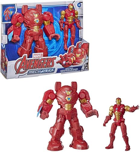 Hasbro Avengers Mech Strike - Iron Man, action figure da 20 cm con Ultimate Mech Suit - 3