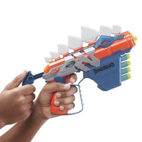 Nerf DinoSquad - Stegosmash (blaster con supporto per 4 dardi, design Stegosauro spinoso, include 5 dardi Nerf Elite) - 3