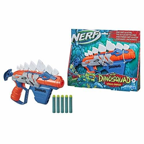 Nerf DinoSquad - Stegosmash (blaster con supporto per 4 dardi, design Stegosauro spinoso, include 5 dardi Nerf Elite) - 5