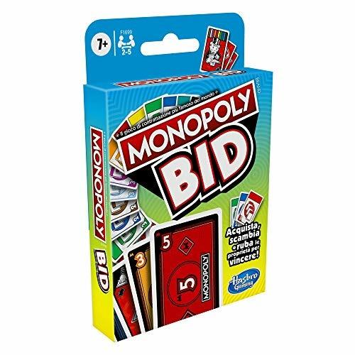 Monopoly Bid, gioco di carte rapido per famiglie e bambini dai 7 anni in su  - Hasbro - Games - Giochi di ruolo e strategia - Giocattoli