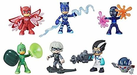 Hasbro PJ Masks - Super pigiamini, Eroi e Cattivi, set per età prescolare con 7 action figure con 10 accessori, per bambini dai 3 anni in su