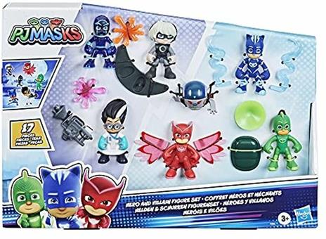 Hasbro PJ Masks - Super pigiamini, Eroi e Cattivi, set per età prescolare con 7 action figure con 10 accessori, per bambini dai 3 anni in su - 2