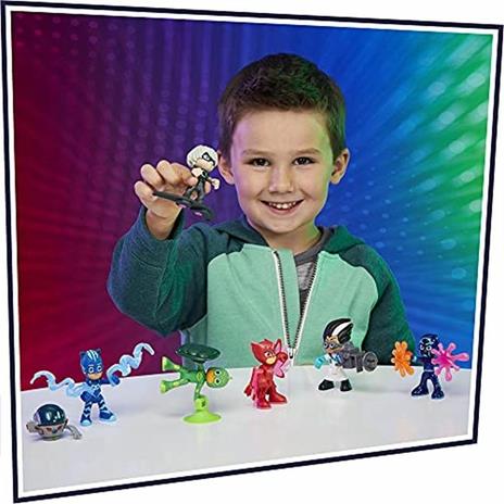 Hasbro PJ Masks - Super pigiamini, Eroi e Cattivi, set per età prescolare con 7 action figure con 10 accessori, per bambini dai 3 anni in su - 5