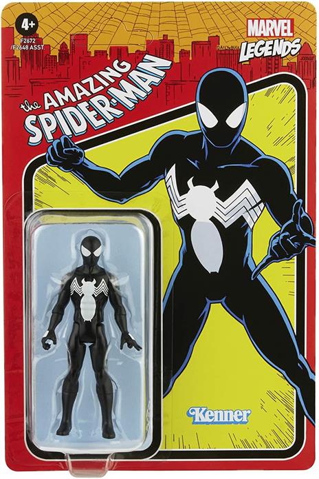Hasbro Marvel Legends Series, Retro 375 Collection, Spider-Man Simbionte, action figure collezionabile da 9,5 cm - 3