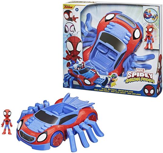 Hasbro Marvel Spidey e i Suoi Fantastici Amici - Ultimate Web-Crawler, include veicolo spara colpi e un personaggio da 10 cm - 2