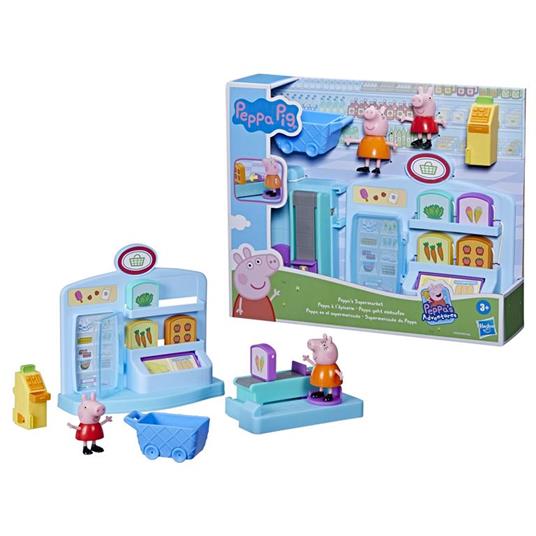 Peppa Pig - Peppa al Supermercato, playset per età prescolare con 2 action  figure e 8 accessori - Hasbro - Casa delle bambole e Playset - Giocattoli