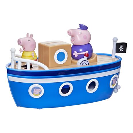 Peppa Pig - La Barca di Nonno Pig, barca giocattolo per età prescolare con ruote che girano, include 1 personaggio